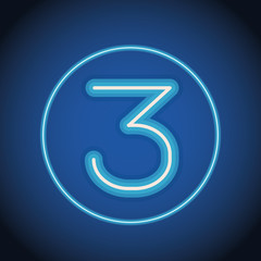 three font number neon