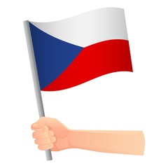 Czech Republic flag in hand