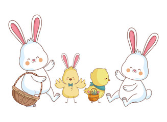 Happy farm animals cartoon