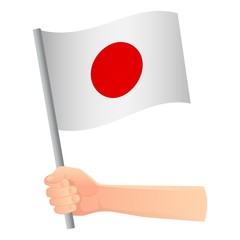 Japan flag in hand