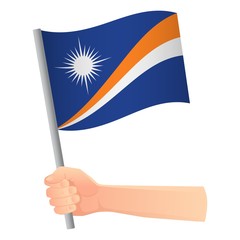 Marshall Islands flag in hand