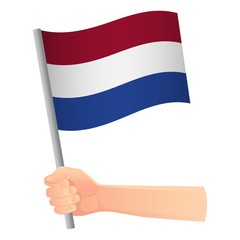 netherlands flag in hand