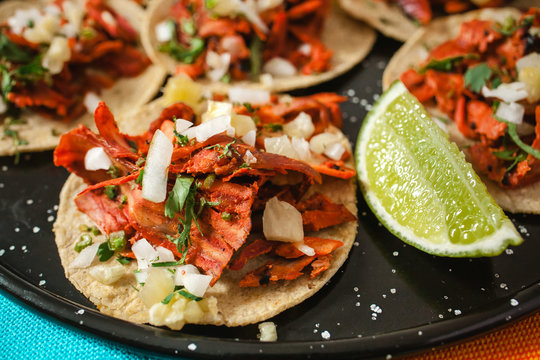 Tacos Al Pastor, Mexican Taco, Street Food In Mexico City