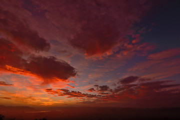 Lovely colour spectrum of the setting sun