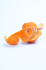 Fresh orange peel isolated on white
