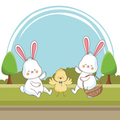 Happy farm animals cartoon