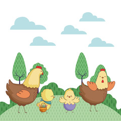 Happy farm animals cartoon