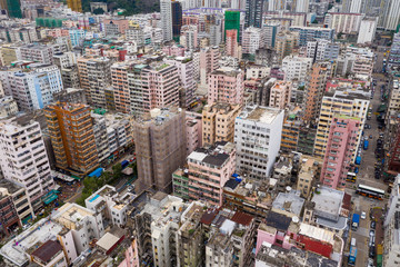 Obraz premium Top down view of Hong Kong city
