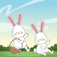 Happy farm animals cartoon