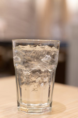 Clear drinking water, Ice in a glass of water.