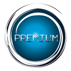premium word on blue button