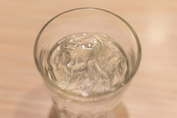 Clear drinking water, Ice in a glass of water.