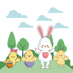 Happy farm animals cartoon