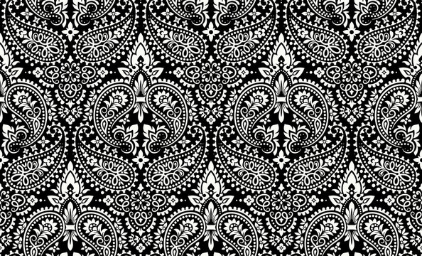 Seamless pattern based on ornament paisley Bandana Print. Vector ornament paisley Bandana Print. Silk neck scarf or kerchief square pattern design style, best motive for print on fabric or papper.