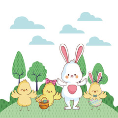 Happy farm animals cartoon
