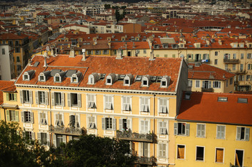 Old town Nice in France. View from above