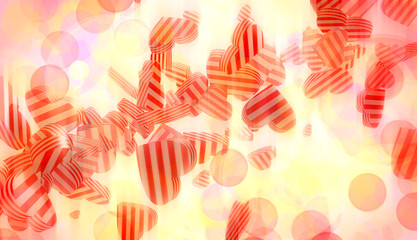 Background relative to valentines day. Hearts icons sparse. 3D rendering