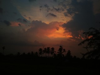 sunset with clouds