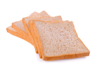 Bread slice isolated on white, clipping path included