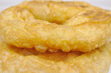 Frittierte Blätterteig Gebäck aus dem Osten. Nahaufnamme.