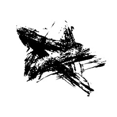 Naklejka premium Ink vector brush stroke star. Vector illustration. Grunge texture.