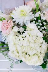 Wedding floral arrangement . Big bouquet of flowers.