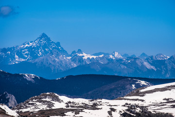Beautiful view of Shika Snow Mountain at Shangri-La, China