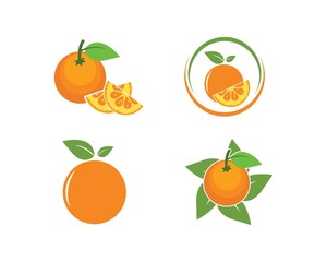 orange fruit icon vector logo illustration