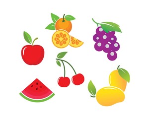 fruits set vector,icon illustration design