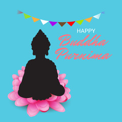 Vector illustration of a Banner for Happy Buddha Purnima.