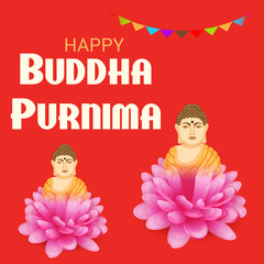Vector illustration of a Banner for Happy Buddha Purnima.