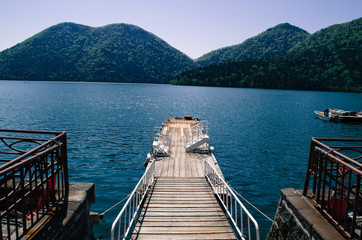Fototapeta na wymiar 然別湖の風景