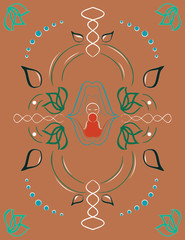 Mother & Child Floral Mandala Art [Color]