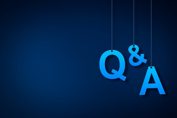 Question answer concept on blue background