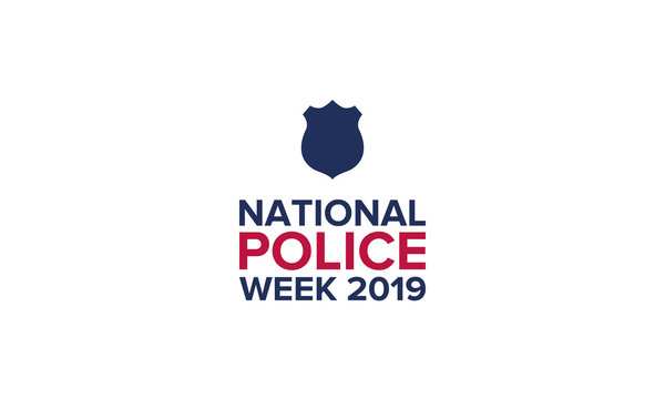 National Police Week in May. Celebrated annual in United States. In honor of the police. Officers Memorial Day. Poster, card, banner and background. Vector illustration