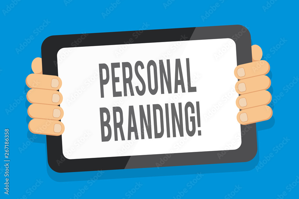 Fototapete word writing text personal branding. business photo showcasing process of creating a recognizable pr