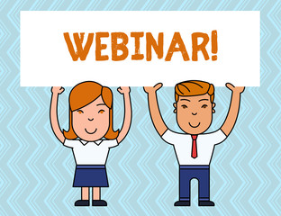 Writing note showing Webinar. Business concept for seminar or other presentation types that takes place on Internet