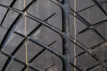 New tire texture black car rubber