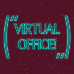 Text sign showing Virtual Office. Business photo showcasing Mobile workenvironment equipped with telecommunication links Seamless Digital Array of Nodes with Connecting Lines Forming Uneven Grid