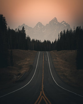 Road In Grand Teton Mountains