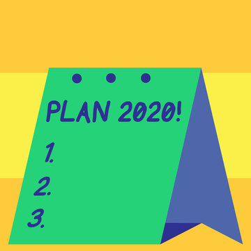 Word writing text Plan 2020. Business photo showcasing detailed proposal for doing or achieving something next year