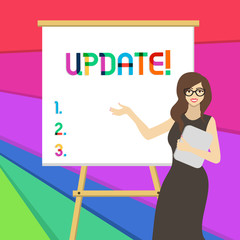 Handwriting text writing UPDATE. Conceptual photo make something more modern or up to date like software program