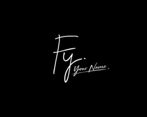 F Y FY Signature initial logo template vector