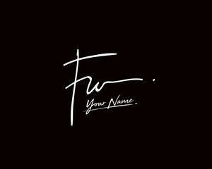 F W FW Signature initial logo template vector