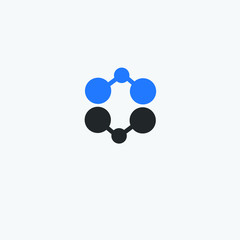 Fototapeta na wymiar molecule linked icon logo vector