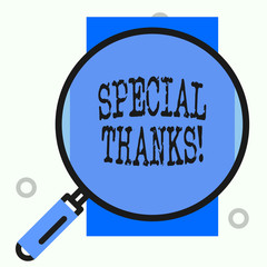 Text sign showing Special Thanks. Business photo showcasing expression of appreciation or gratitude or an acknowledgment