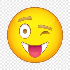 Winking tongue emoticon icon. Cartoon illustration of emoticon vector icon for web design
