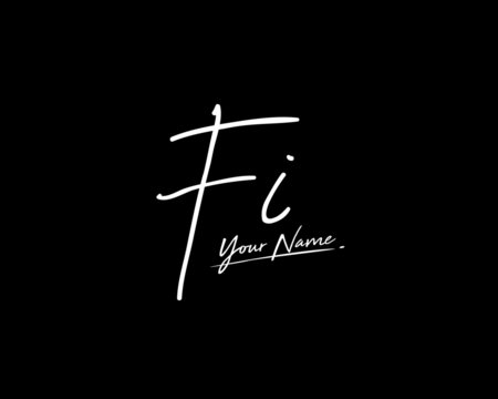 F I FI Signature initial logo template vector
