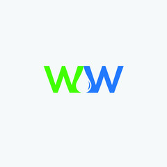 W and W letter water drop creative logo vector icon