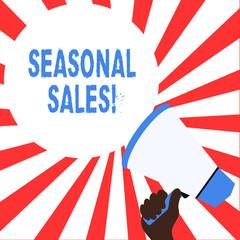 Fototapeta na wymiar Word writing text Seasonal Sales. Business photo showcasing Discount which is offered on goods at particular seasons